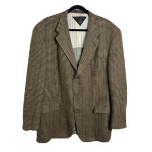 Vintage 90s Tommy Hilfiger Mens 44R Wool Houndstooth Sport Coat Suit Jac…